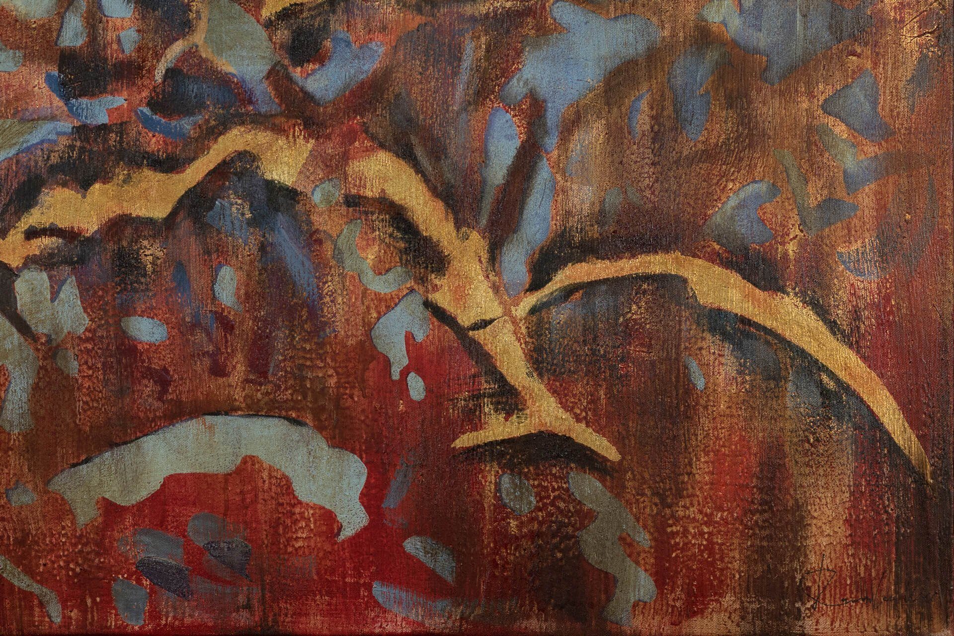 KUNSTLOFT Gemälde Bunter Marmor 100x70 cm, Leinwandbild 100% HANDGEMALT Wandbild Wohnzimmer