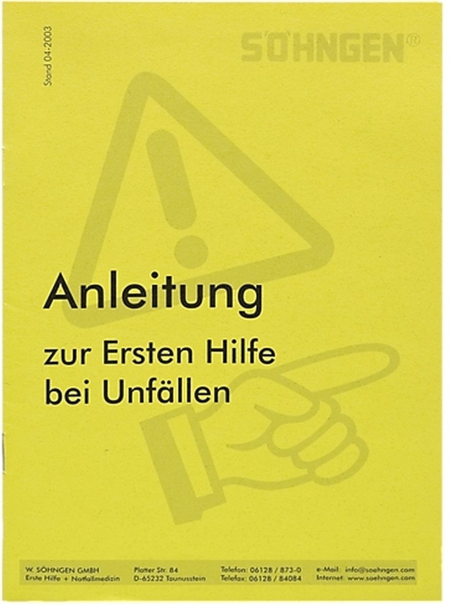 Söhngen Erste-Hilfe-Set Anleitung Erste-Hilfe Heftform gelb DGUV 204-006