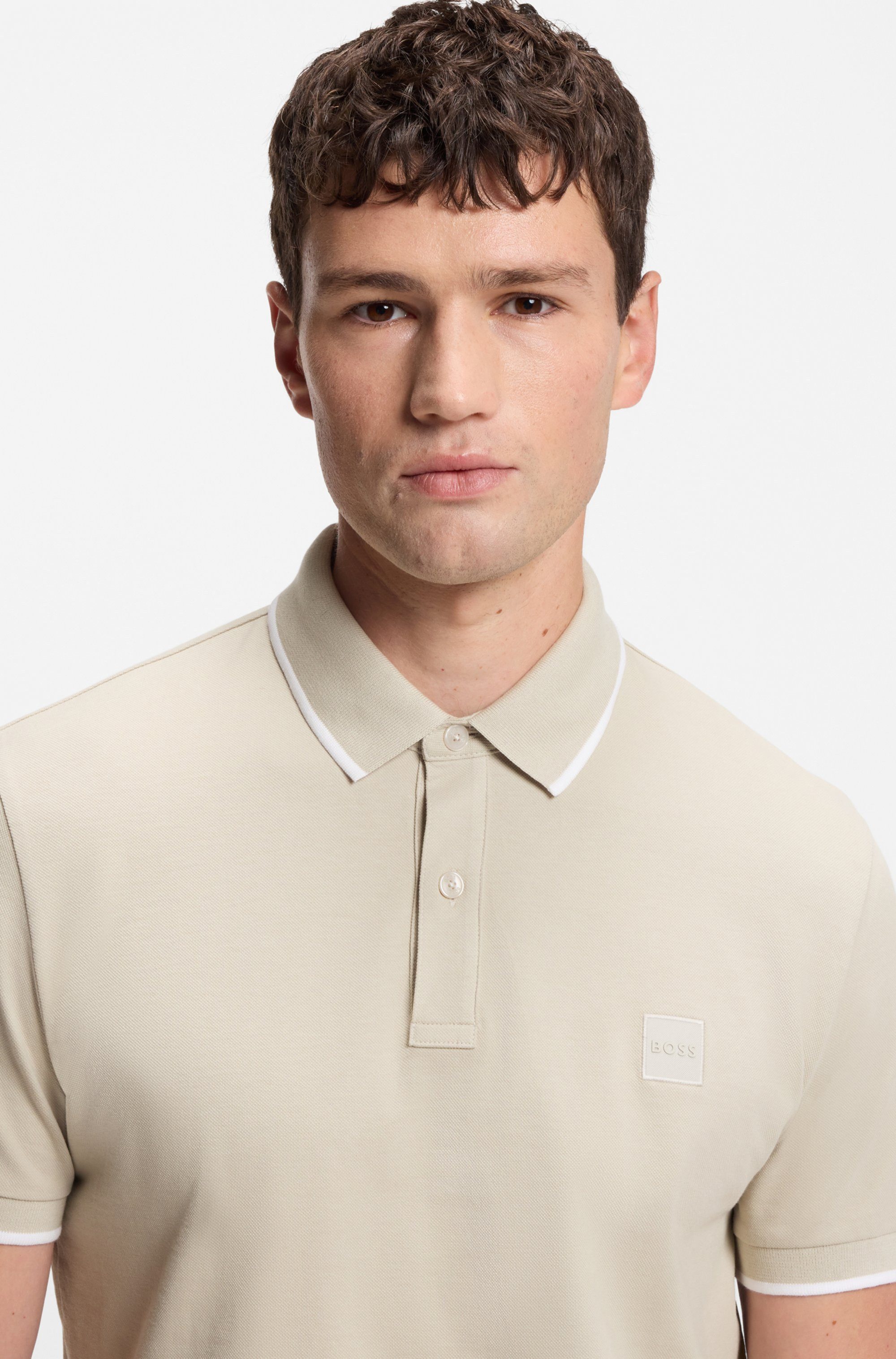 BOSS ORANGE Poloshirt Passertip mit BOSS Logo-Badge