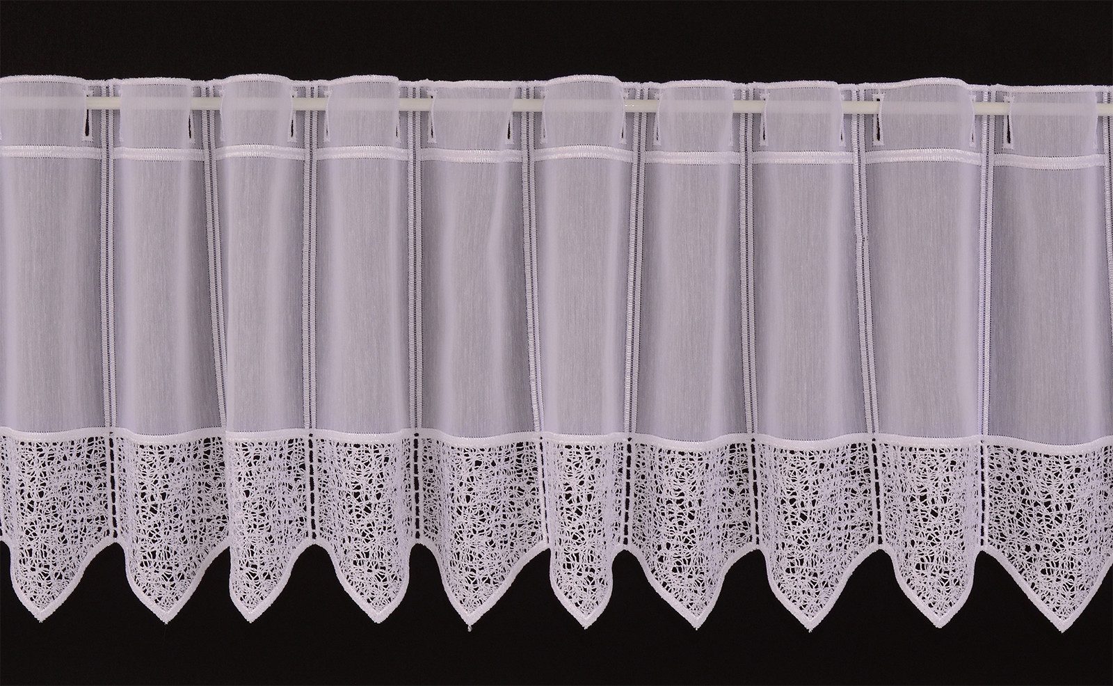 Gardinen Kranzusch Scheibengardine mit Stickerei Spinnwebenoptik, Stangendu günstig online kaufen