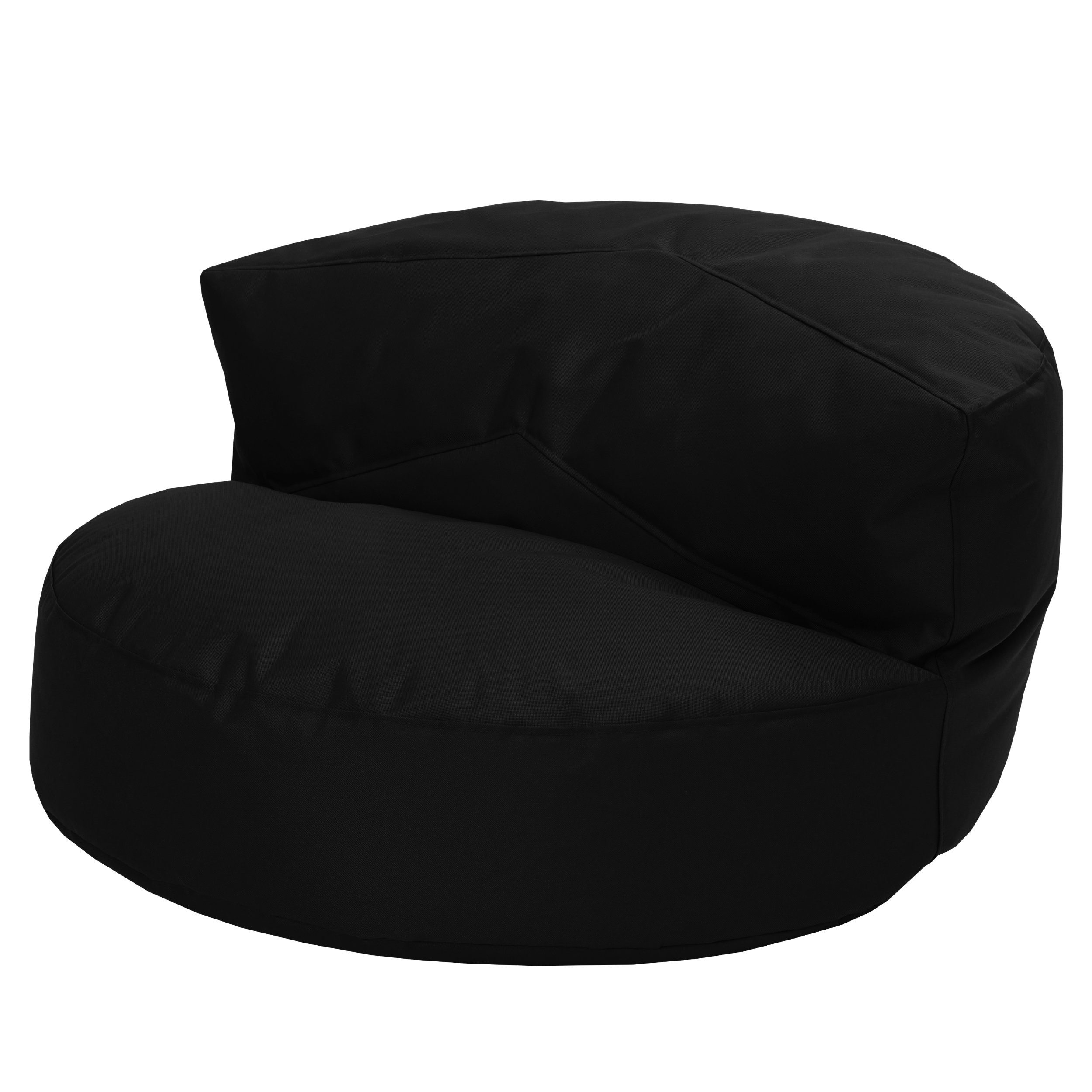 Green Bean Sitzsack Outdoor & Indoor Sofa mit EPS Perlen Füllung (mit Rückenlehne, wasserabweisender & abwaschbarer Bezug), Couch Sitzmöglichkeit Gartenliege mit Rückenlehne Schwarz