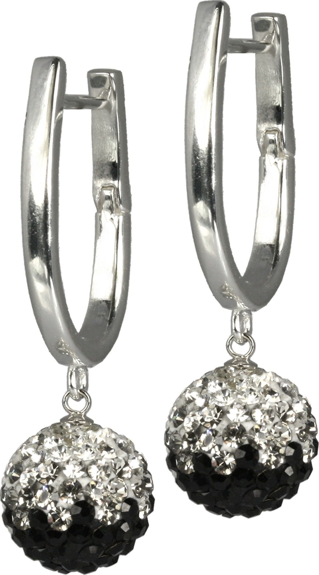 SilberDream Paar Creolen SilberDream schwarz weiß Ohrringe Zirkonia (Creole günstig online kaufen