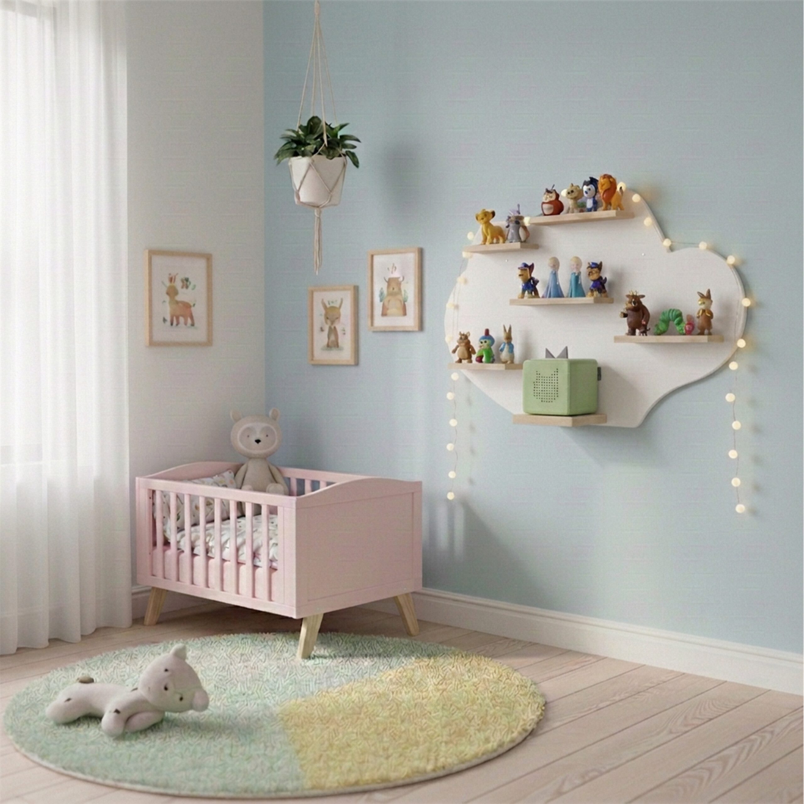 relaxdays Kinderregal Toniebox Regal Wolke, 1-tlg., weiß – Bild 2 von 5