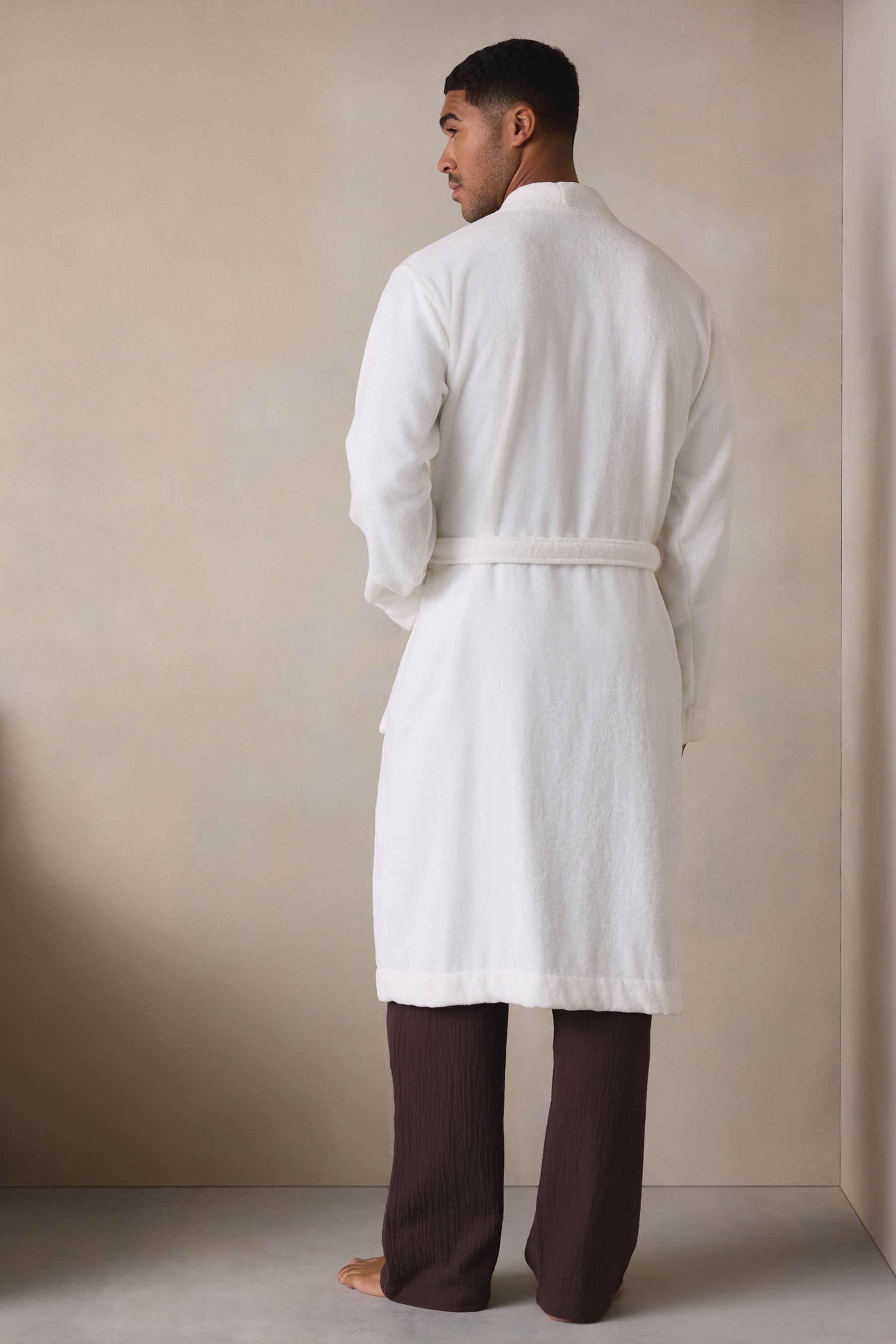 Next Herrenbademantel Signature Bademantel aus Baumwollfrottee, günstig online kaufen