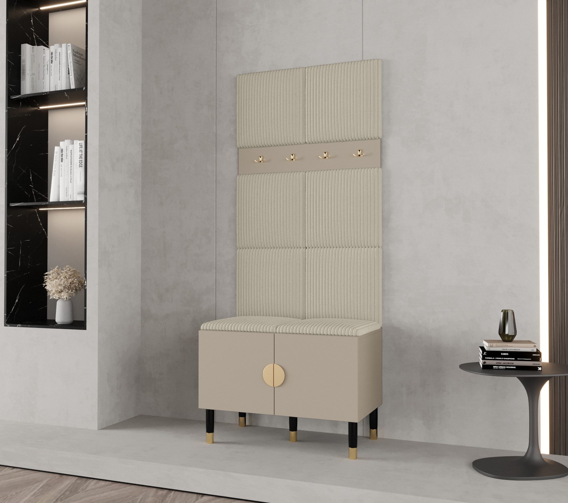 ABIKS MÖBEL Kompaktgarderobe PALERMO Set 4 Garderobe mit gepolsterten Panee günstig online kaufen