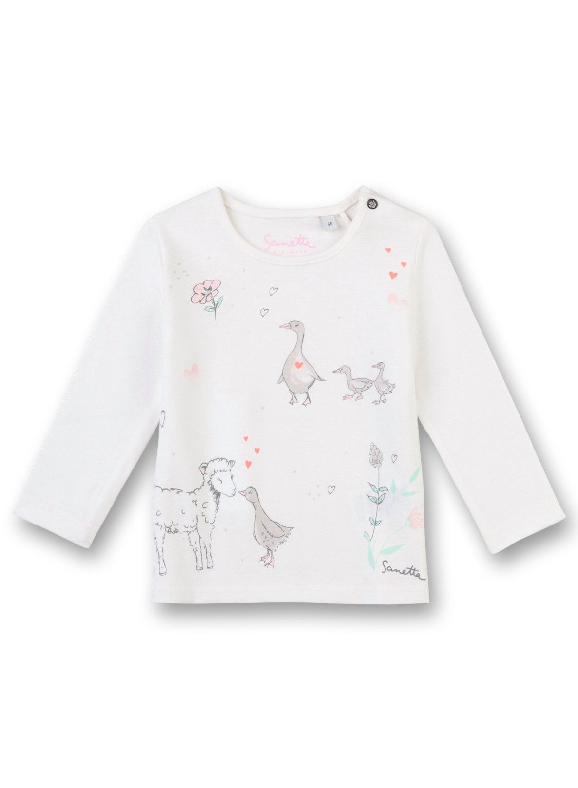 Langarmshirt Baby Langarmshirt Baumwolle Tiere Print Mädchen Shirt