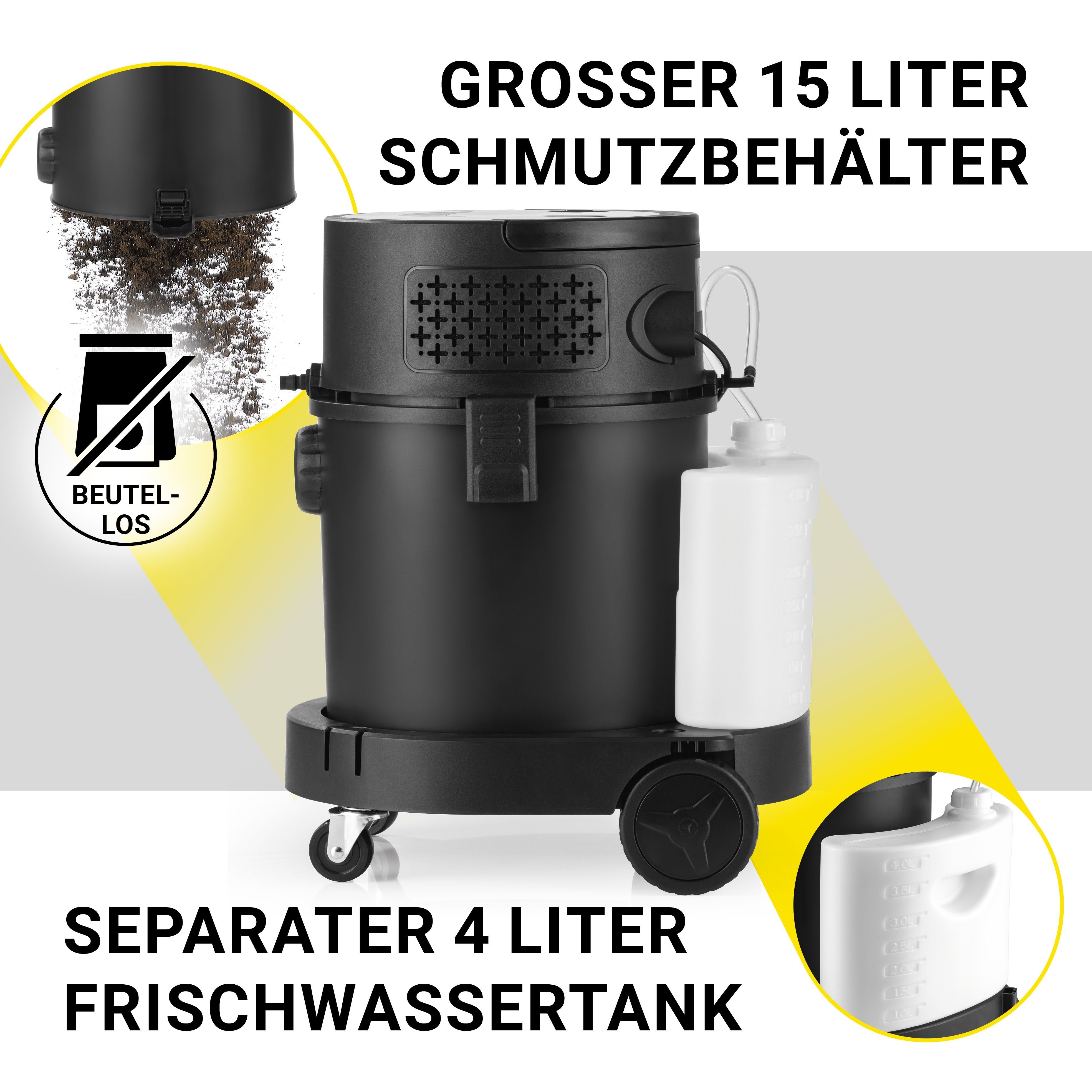 und N8WERK Teppichreinigungsgerät Teppich Waschsauger Shampoonierer Waschsauger Teppichreiniger 1200 Power W, Sprüh- Clean,