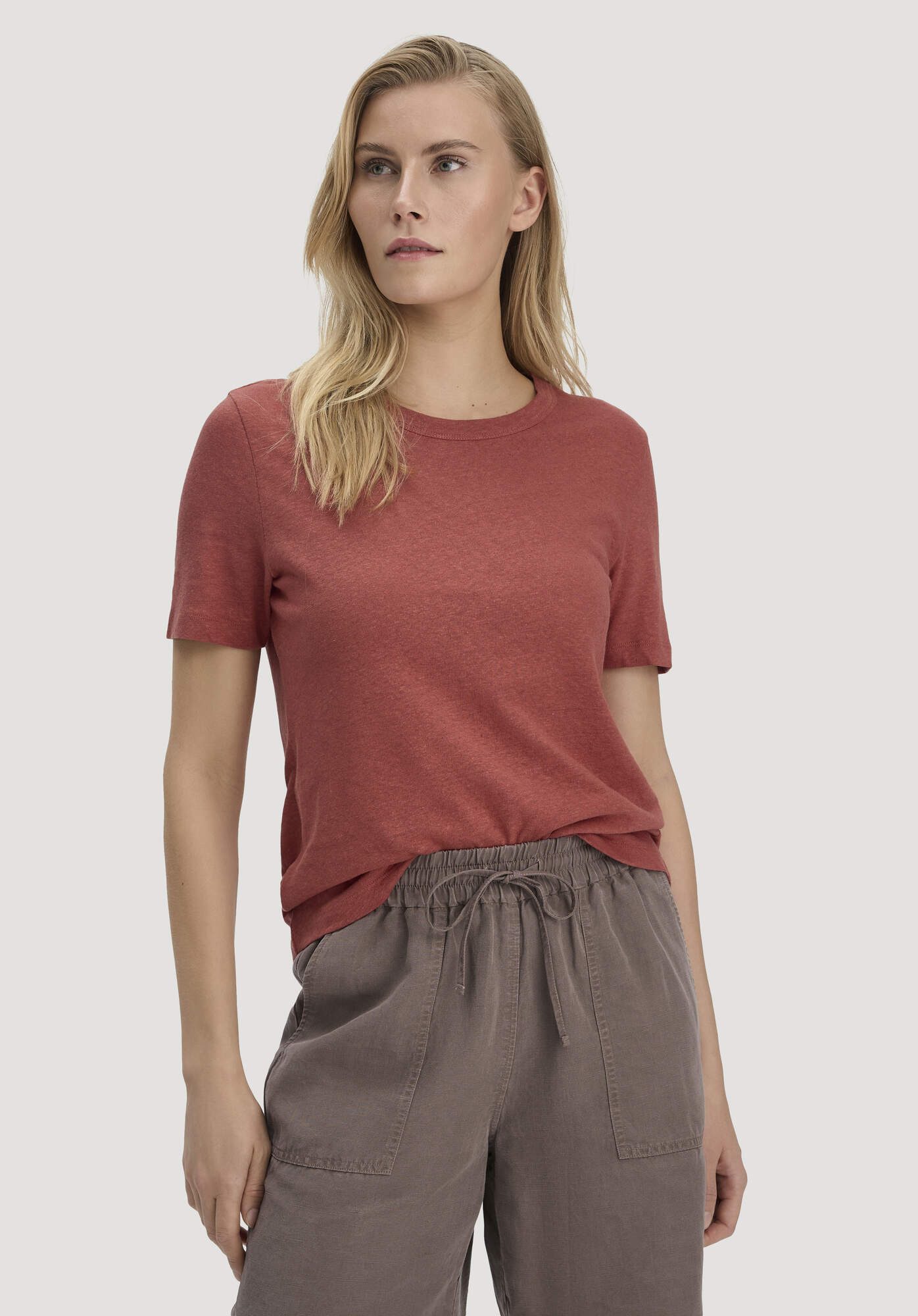 Hessnatur T-Shirt aus Leinen und Bio-Baumwolle (1-tlg)