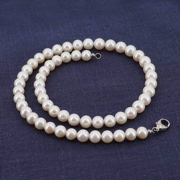 trendor Perlenkette Perlenkette 925 Silber Süßwasserperlen 9-10 mm
