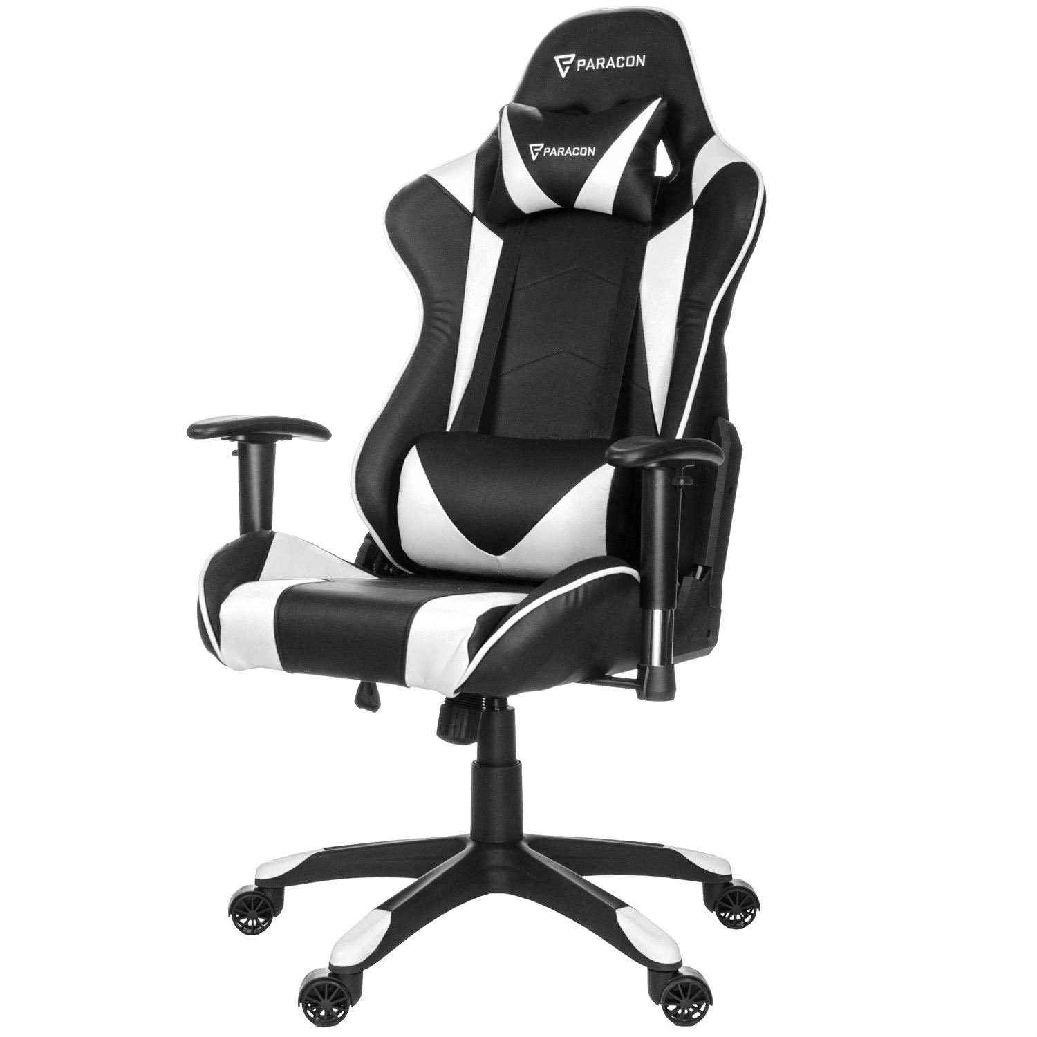 ebuy24 Gaming-Stuhl Paracon Knight Gaming Stuhl inkl. Nackenkissen und Weiß