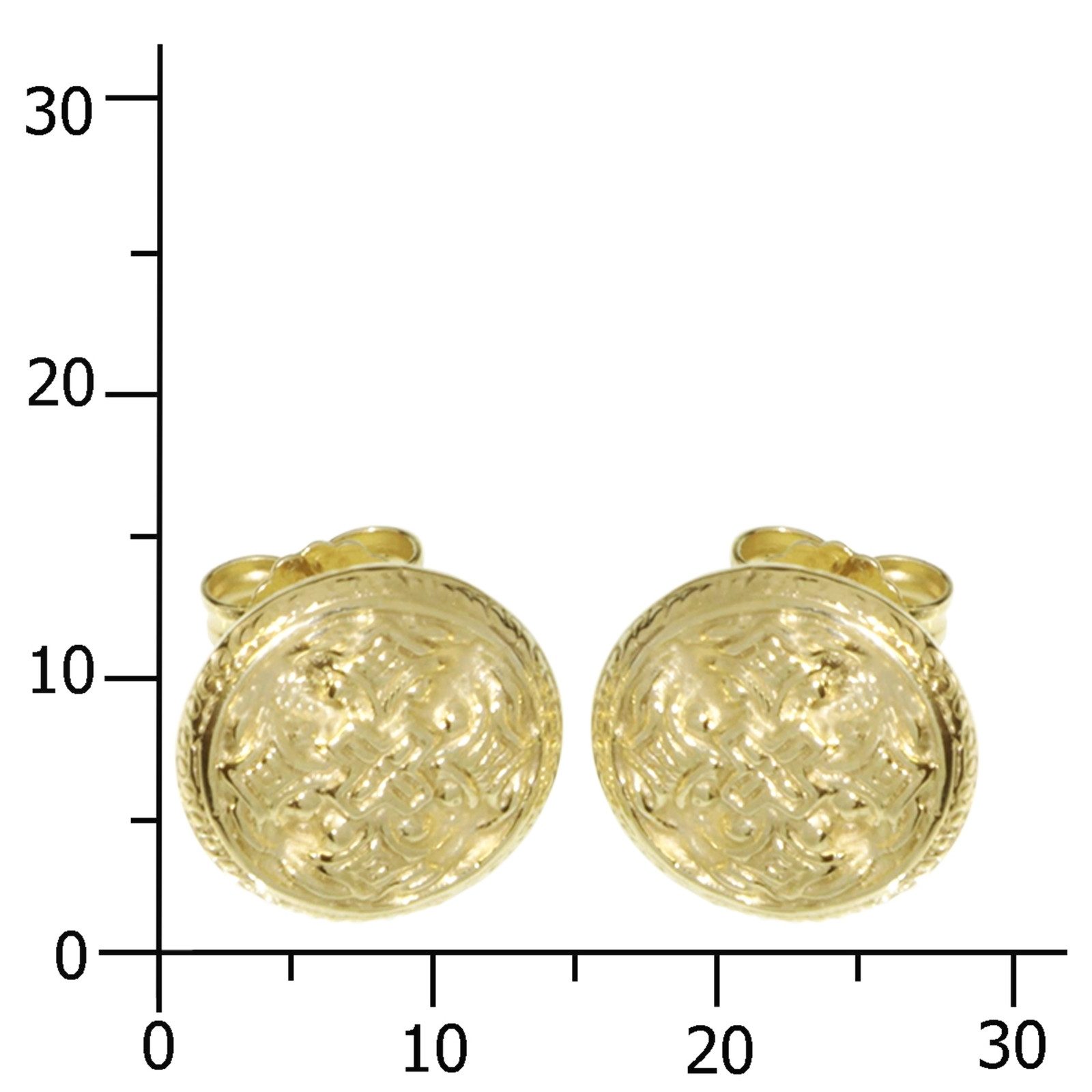 OSTSEE-SCHMUCK Paar Ohrstecker Ostsee-Schmuck Ohrstecker Hiddensee 13 mm rund (2-tlg)