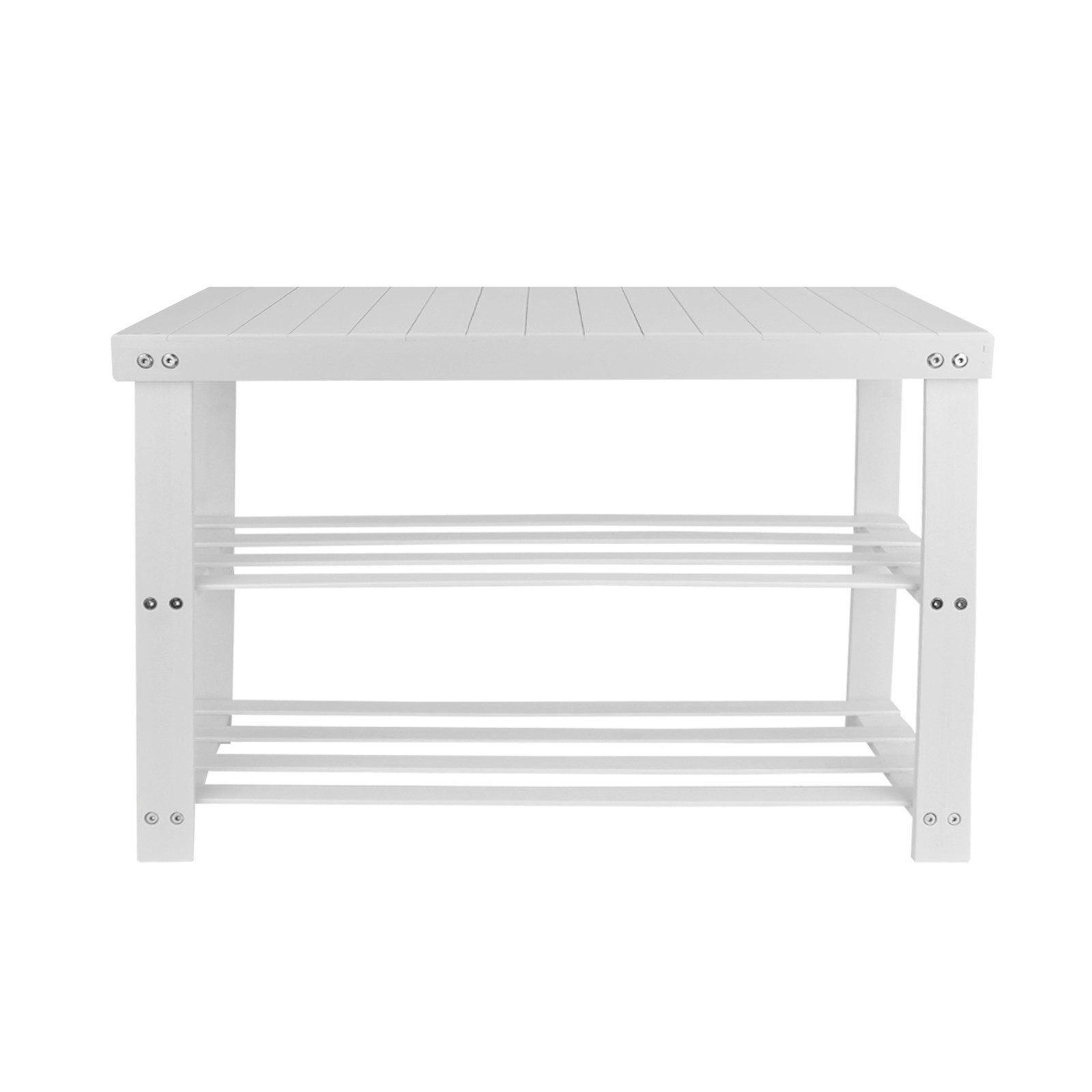 JEOBEST Schuhbank Schuhregal, Bambus Schuhbank mit 3 Ablagen, für 6-8 Paar Schuhe, Platzsparend 70 x 27 x 42cm