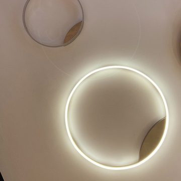 s.luce Deckenleuchte LED Ring Wandlampe Deckenlampe 100 Dimmbar Gold, Warmweiß