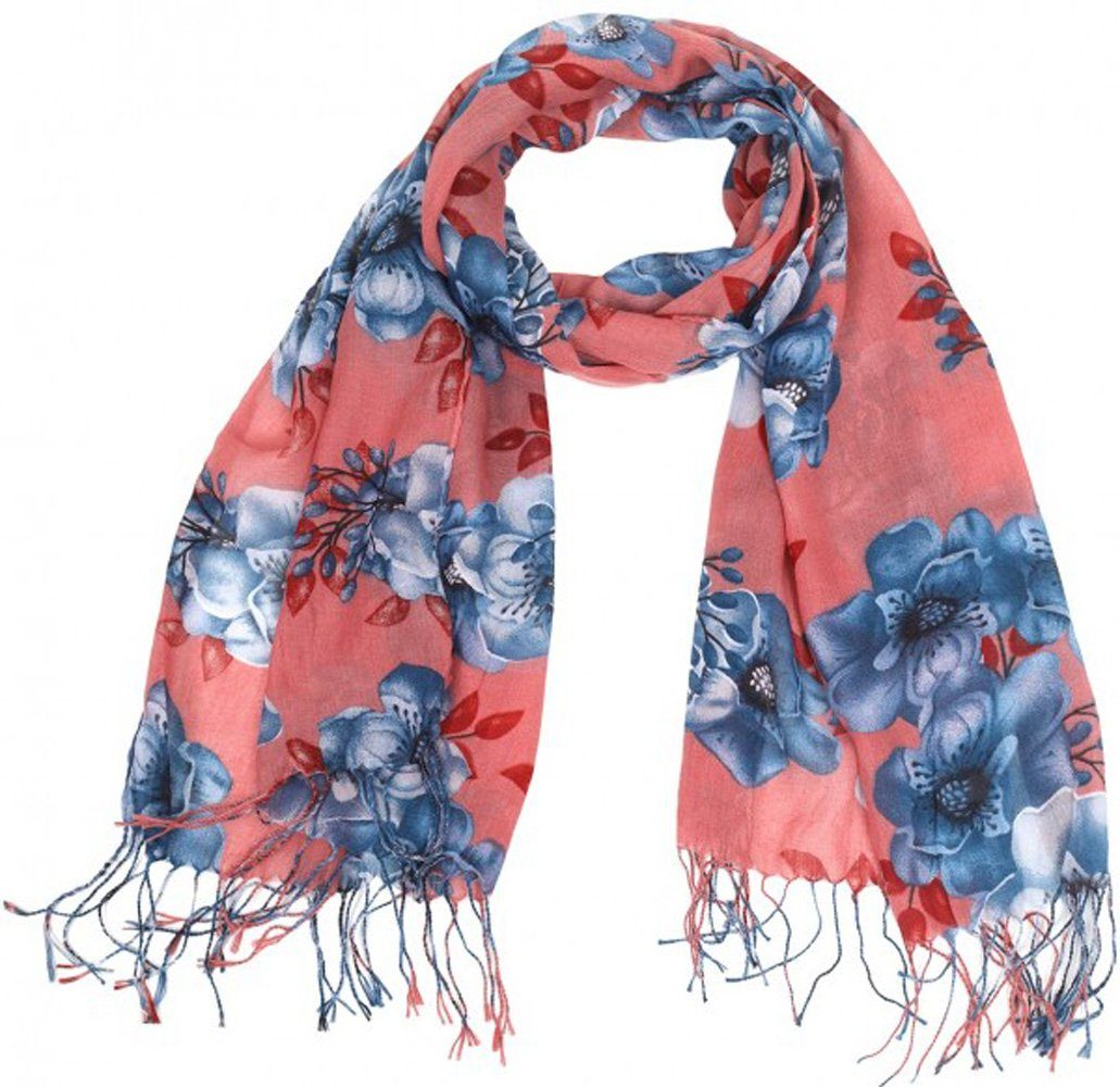 Goodman Design Modeschal Scarf Flowers Tassels Damen Fransen Schal, angenehmer Tragekomfort