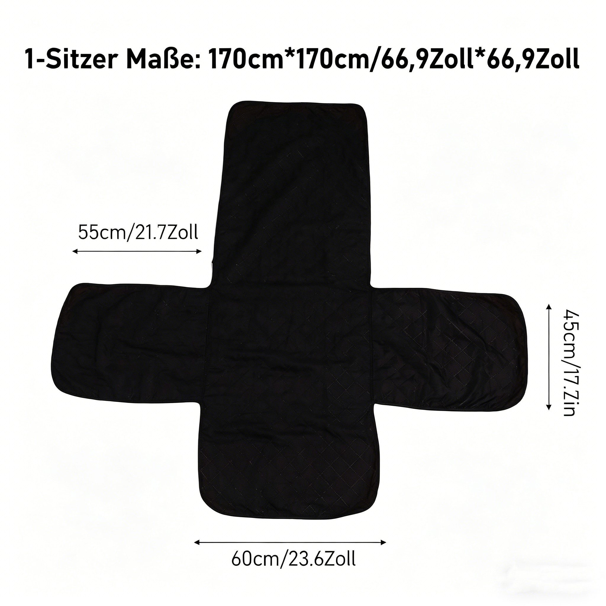 GARRYFIZH Sofabezug Wasserabweisende Sofaüberwurf Haustier Schutzmatte Schwarz 1-Sitzer, Robuster Couch-Schutz gegen Tierhaare & Krallen– pflegeleicht & schick