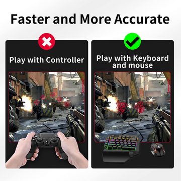 leben Keyword- und Mausadapter für Nintendo Switch/Xbox One/PS4/PS3 PlayStation 5-Controller (AIMVICE-Tastaturadapter und Xbox-Tastaturadapter)