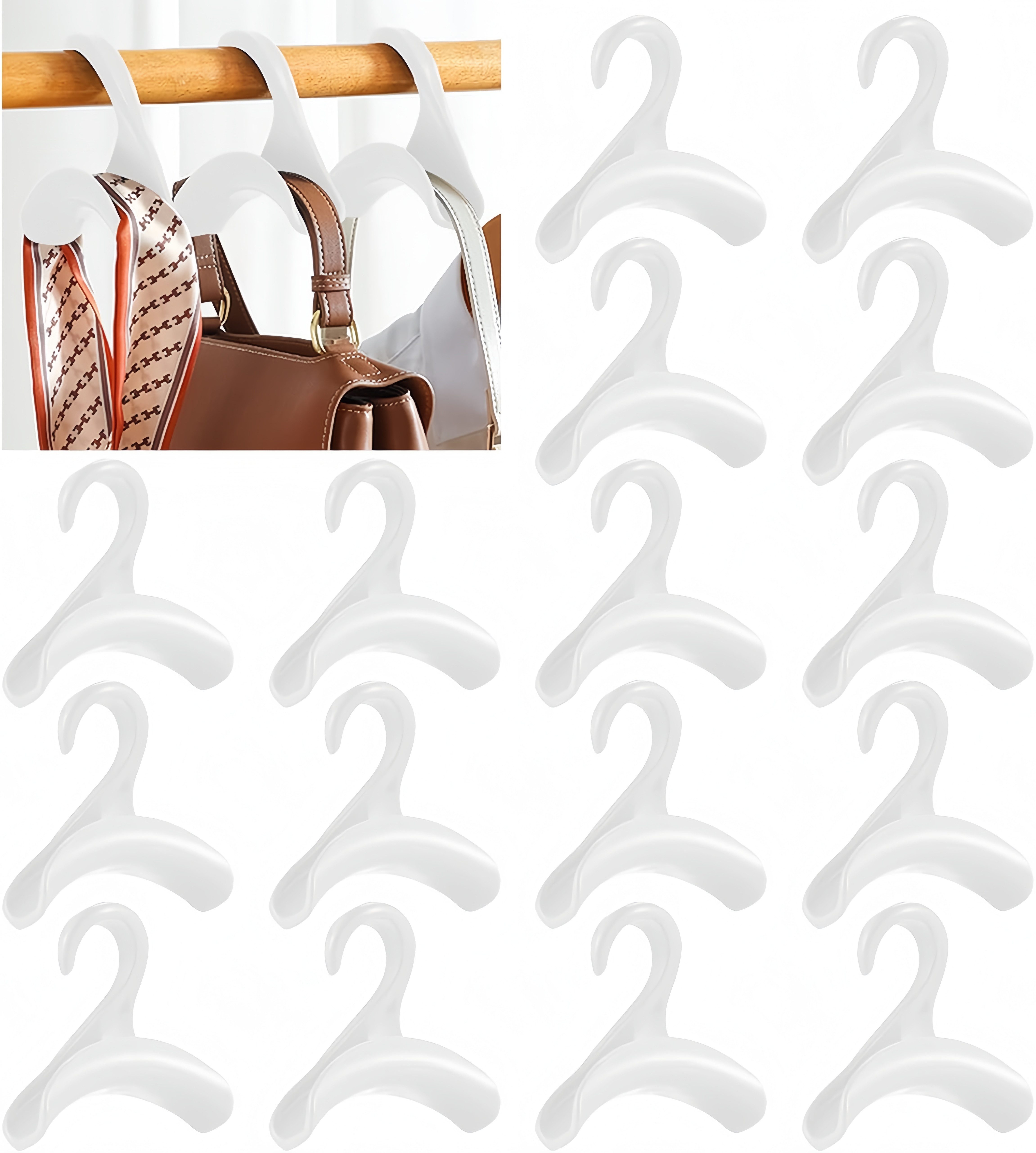 FOUORTUNATE-BEE Taschen-Halterung Handtaschenhaken für Schrank – Halter für Rucksäcke & Gürtel, (20-tlg., Kleiderbügel für Taschen, Schals, Gürtel und Krawatten)