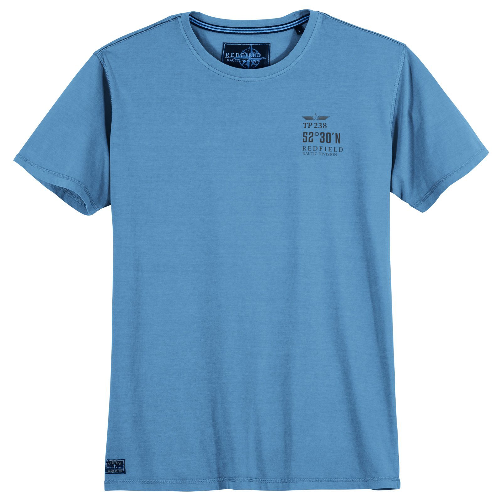 redfield Print-Shirt Große Größen Herren Vintage T-Shirt himmelblau Redfield