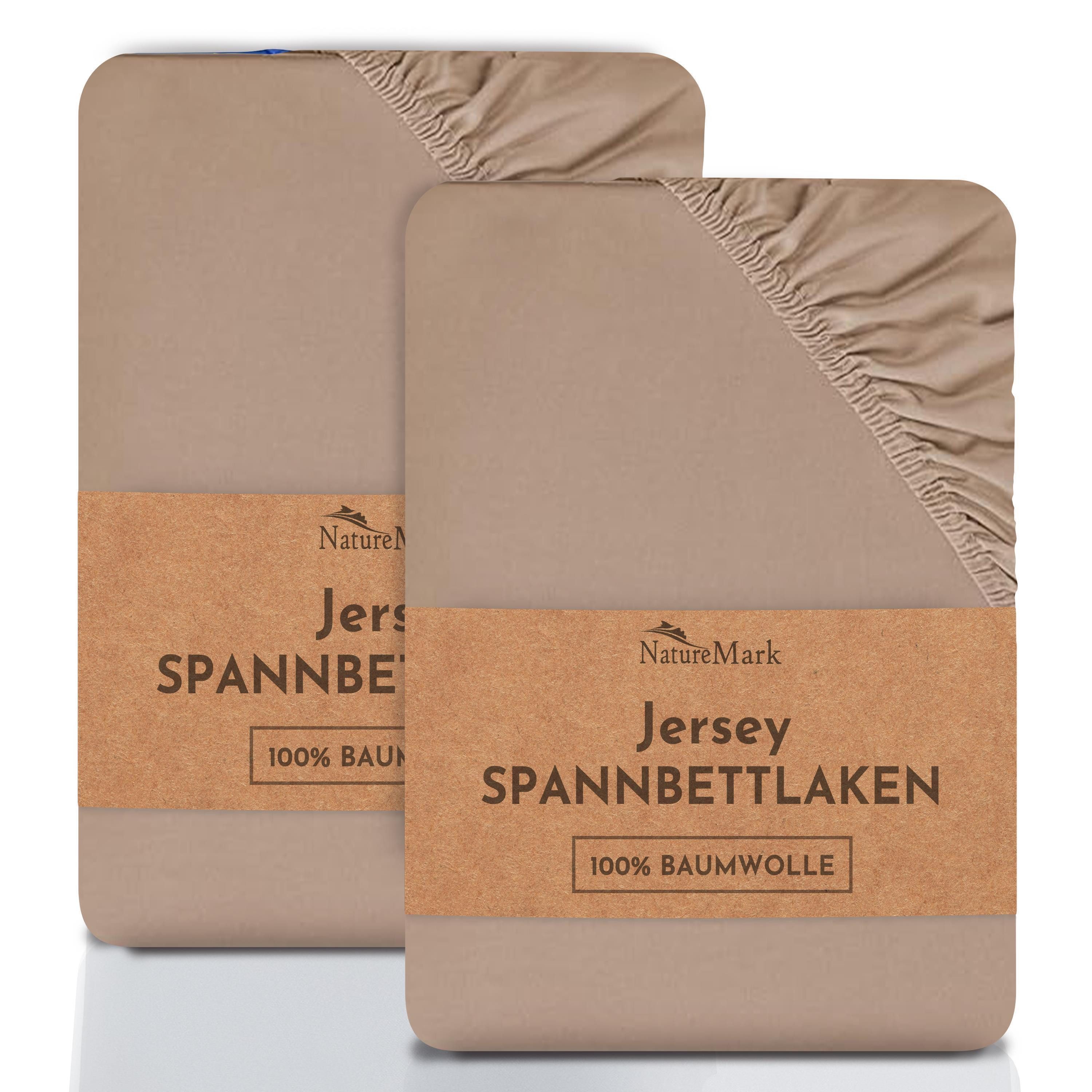 NatureMark Spannbettlaken 2er-Set Jersey Spannbetttuch 100% Baumwolle, 100% günstig online kaufen