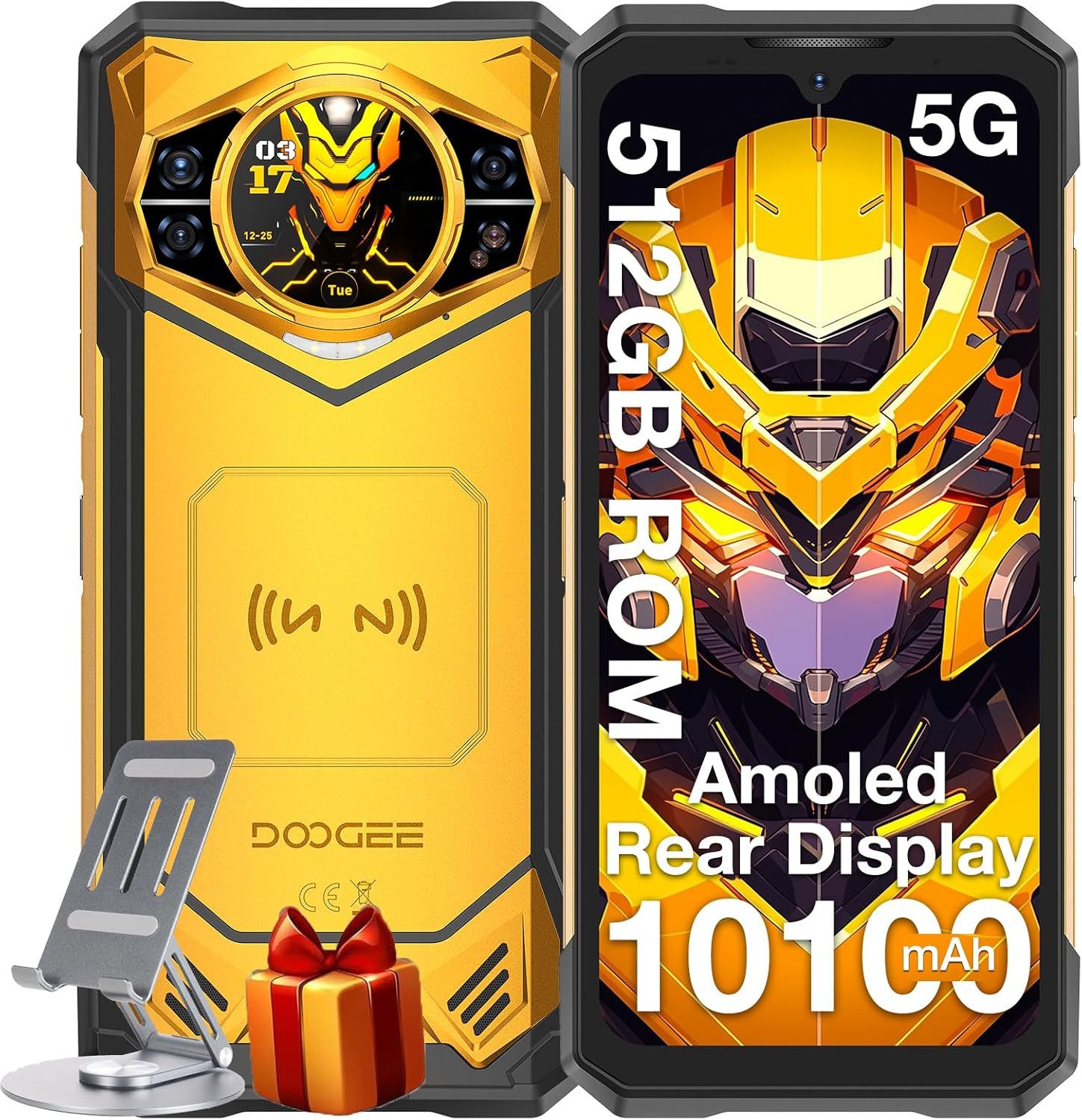 DOOGEE S200X 5G 10100mAh outdoor Handy 12+512GB 6.72" Ohne Vertrag outdoor Smartphone (17 cm/6.72 Zoll, 512 GB Speicherplatz, 100 MP Kamera, Zwei Bildschirme+120Hz, 33W Schnellladung, 100MP AI Kamera mobile phone)