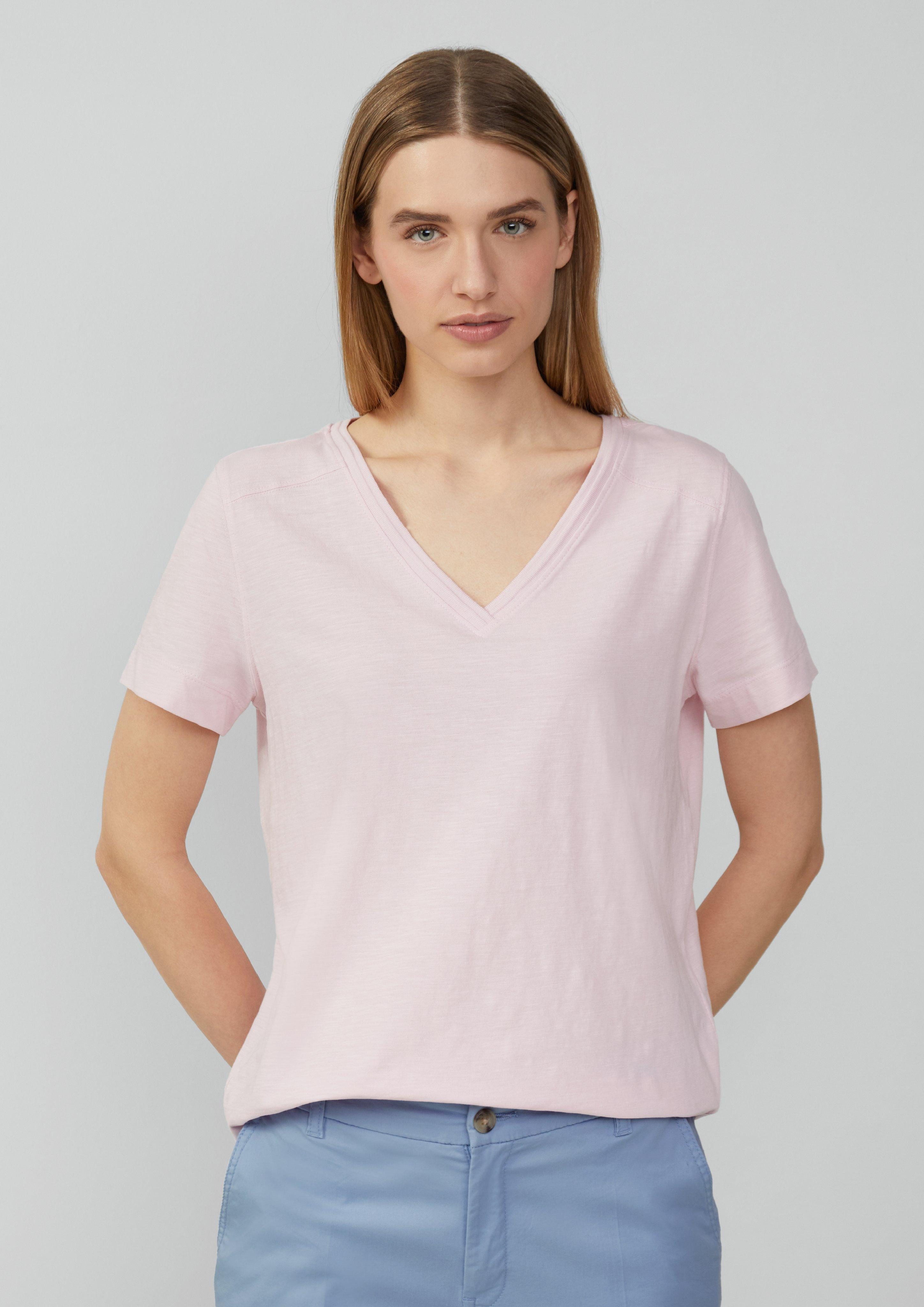 s.Oliver Kurzarmshirt T-Shirt aus Flammgarn mit günstig online kaufen