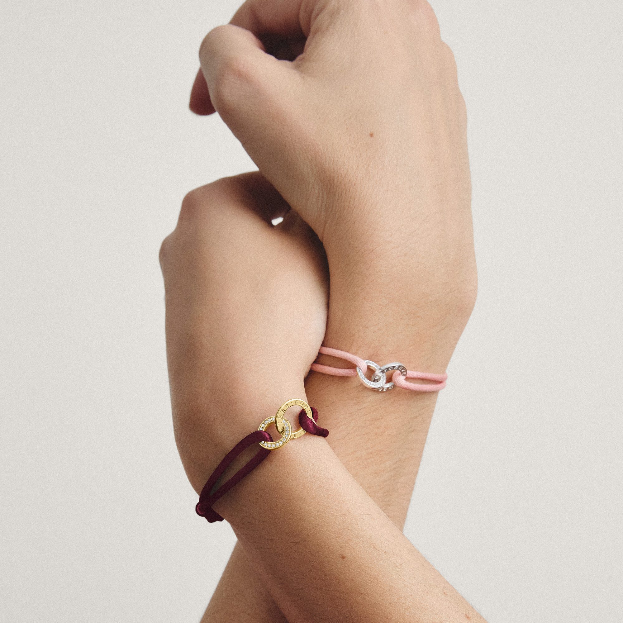 THOMAS SABO Armband Together Textilarmband gelbgoldfarben, mit Zirkonia (synth)