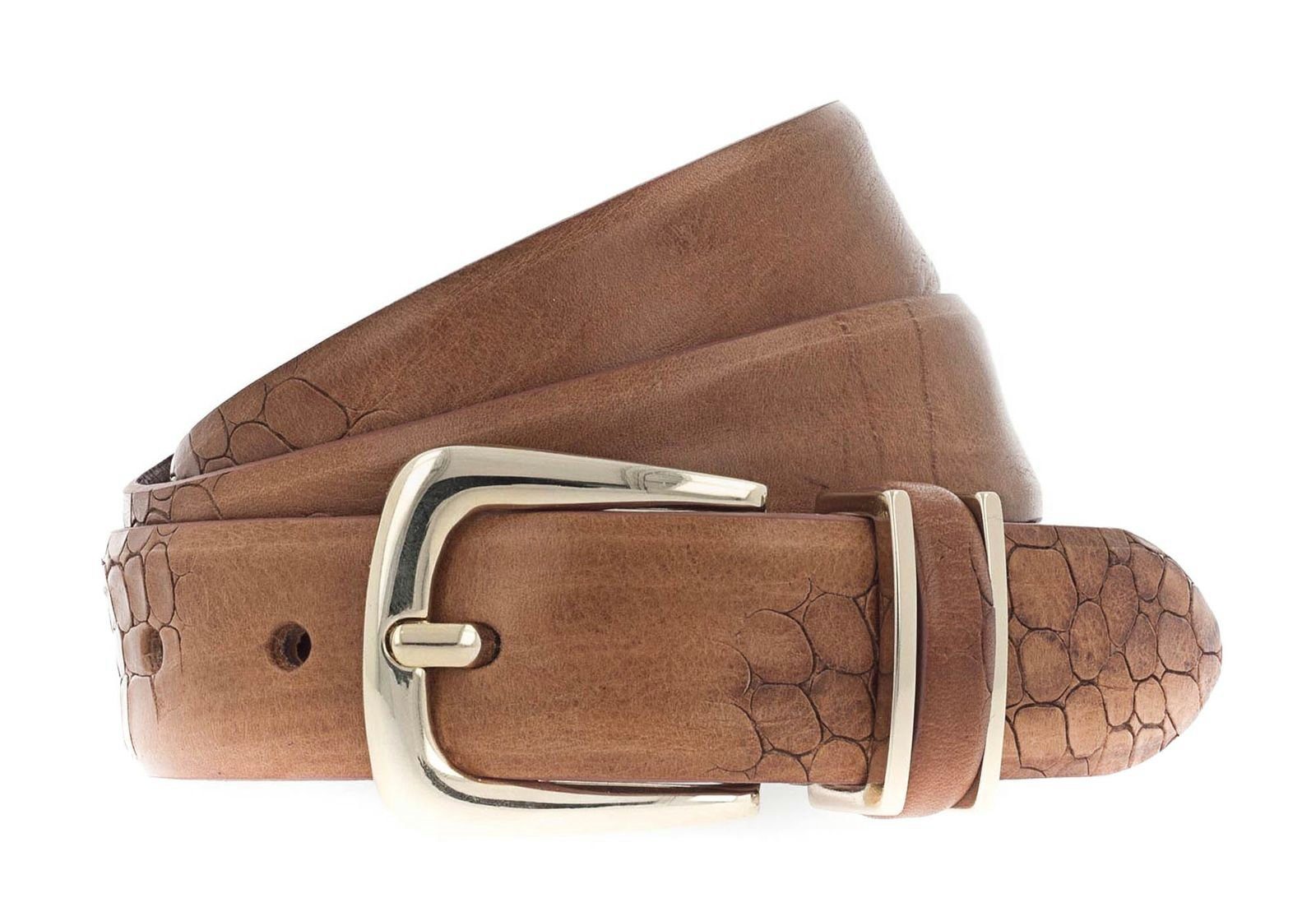 b.belt Ledergürtel Charlisa Gold Belt aus echtem Leder