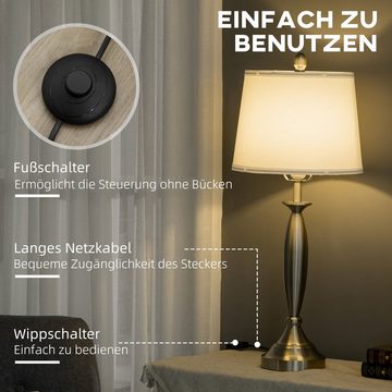 HOMCOM Stehlampe 1 Stehleuchte, 2 Tischleuchten, Ein-,Ausschalter, Ohne Leuchtmittel, 3er-Set