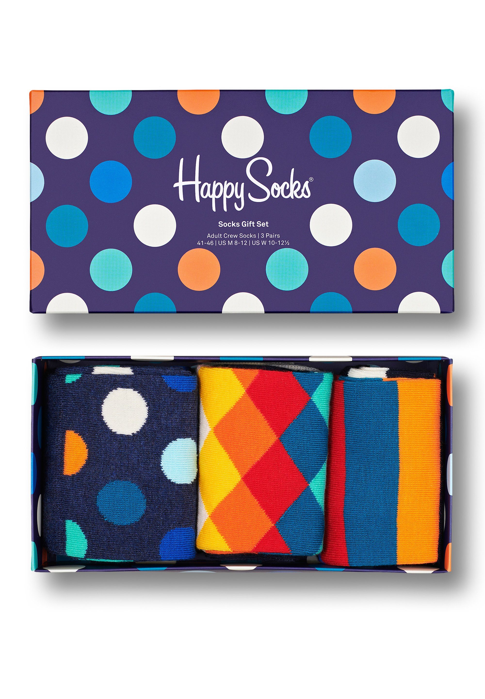 Set Happy nachhaltiger Socks Multi-color Classic aus Baumwolle Socks Gift Multi-Colour 3-Pack Basicsocken