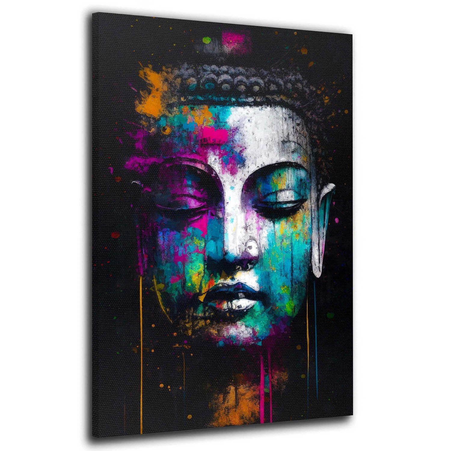 Artedinoi Leinwandbild Buddha abstrakt Wandbild Leinwandbild Kunstdruck XXL Wanddeko, Buddha, abstrakt