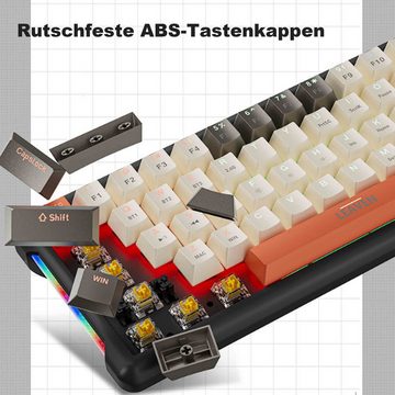 Tadow mechanische Tastatur, Gaming-Tastatur, kabelgebundene Tastatur Gaming-Tastatur (ABS-Zweifarben-Spritzguss, 9 Arten von Lichteffekten)