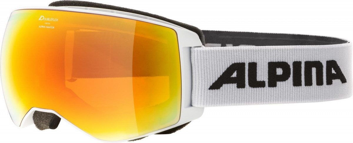 Alpina Sports Skibrille Alpina Naator Q-Lite Skibrille Snowboardbrille white orange sphärisch