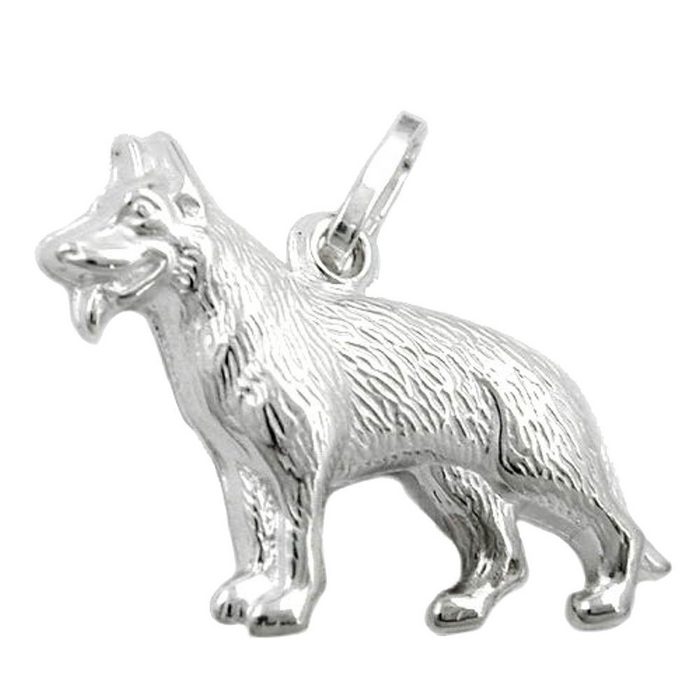 Erario D'Or Kettenanhänger kleiner Anhänger Schäferhund glänzend Silber 925