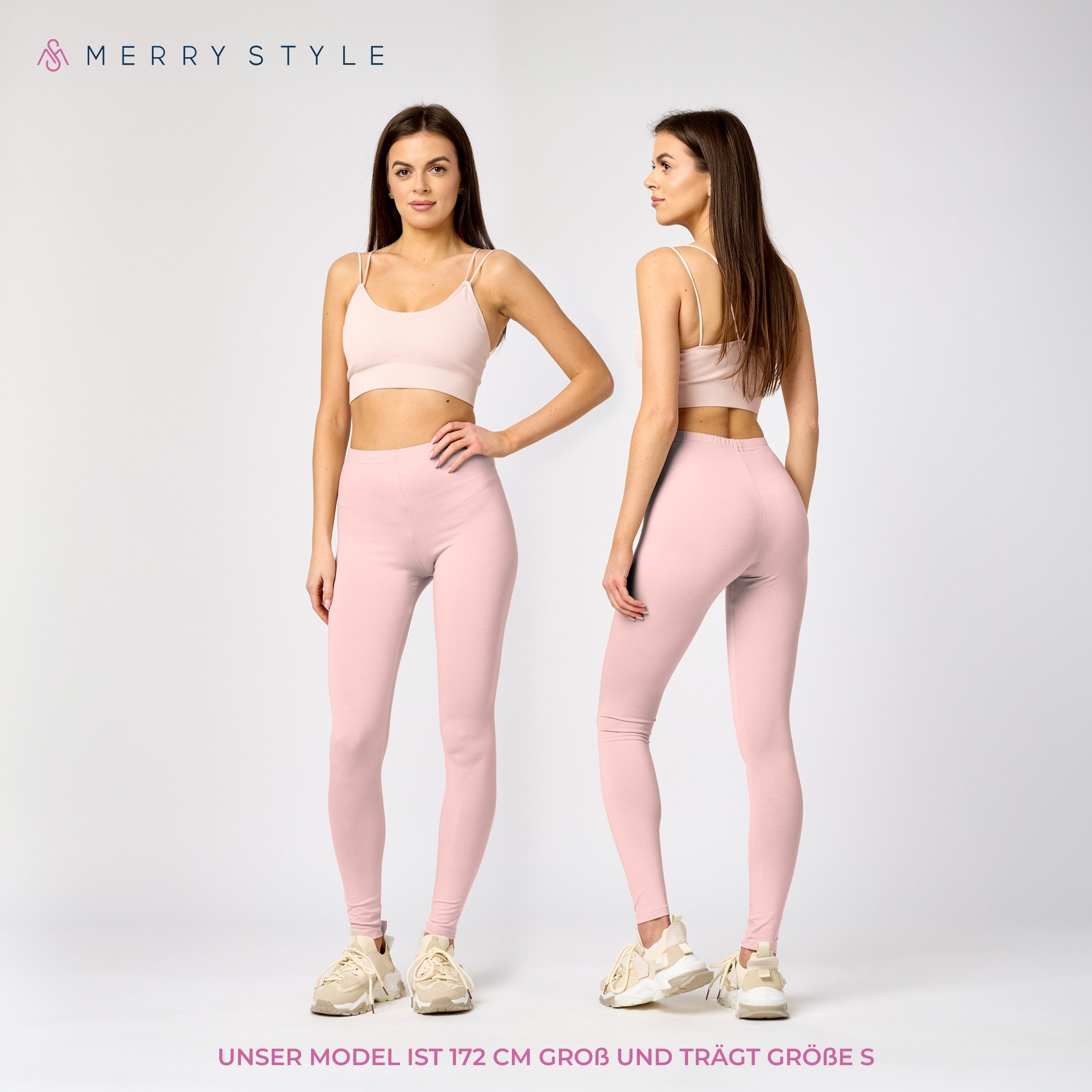 Merry Style Leggings Damen Hosen aus Viskose MS10-143 (1-tlg) elastischer Bund