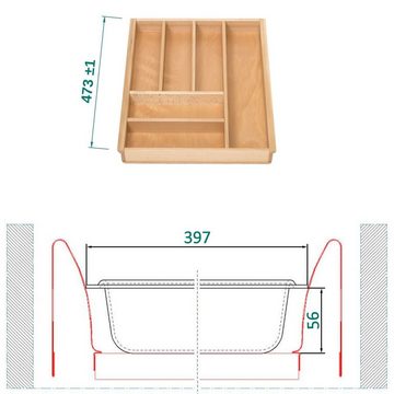 SO-TECH® Besteckeinsatz ORGA-BOX® III Buche für Korpusbreiten 500 - 1000 mm, in Nobilia ab 2013