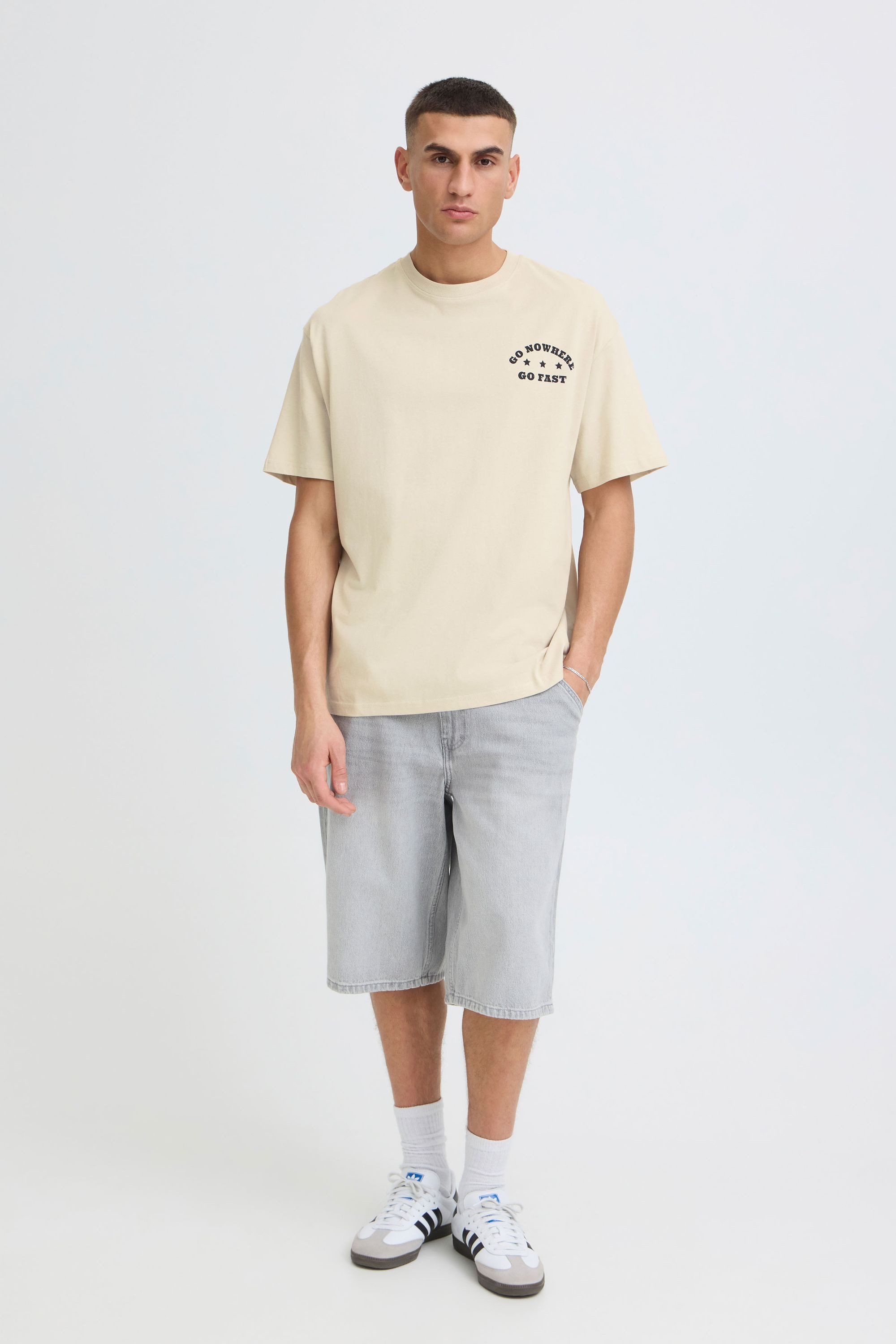 !Solid Rundhalsshirt SDUstance Lässiges T-Shirt mit Backprint - Loose Fit