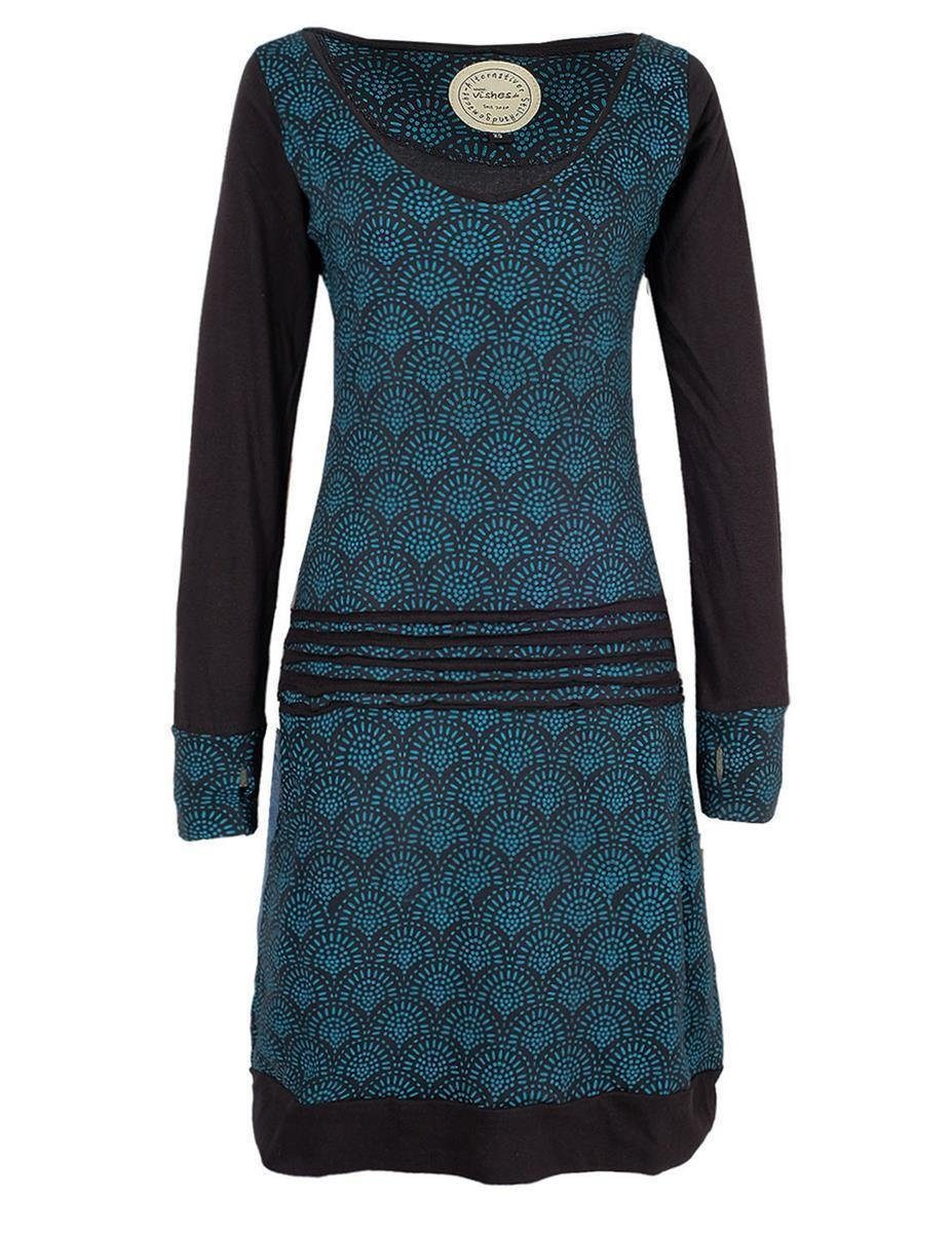 Vishes Jerseykleid Leichtes JerseykleidLangarm Kleider Sweatkleid Punkte El günstig online kaufen