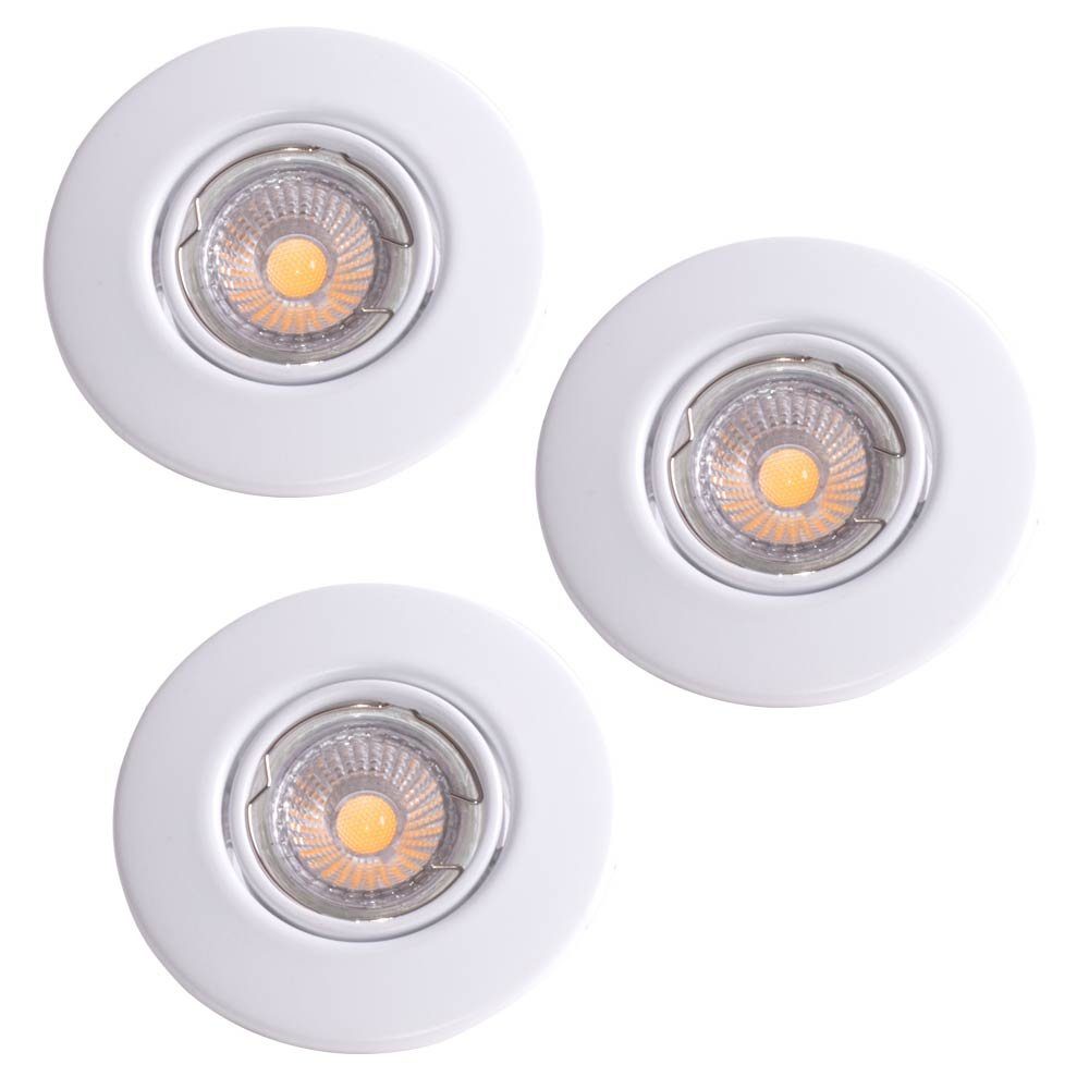 Leuchten Einbau LED EGLO Strahler Set Spot 3er inklusive, Lampen Einbaustrahler, Warmweiß, LED Leuchtmittel Decken beweglich