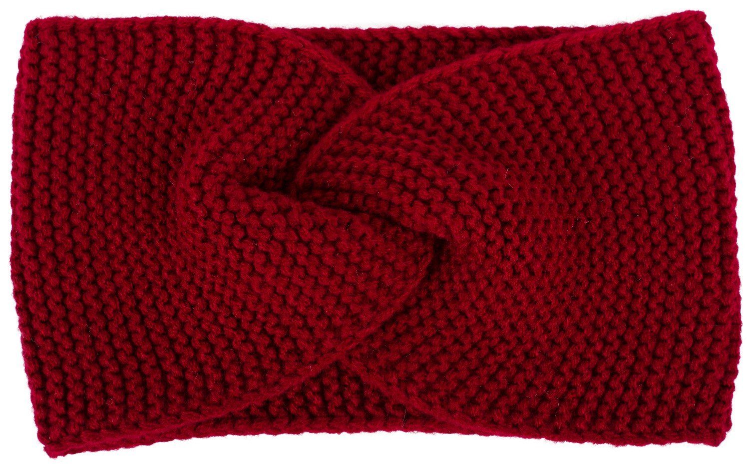 styleBREAKER Stirnband (1-St) Krausstrick Stirnband Twist Knoten Bordeaux-Rot