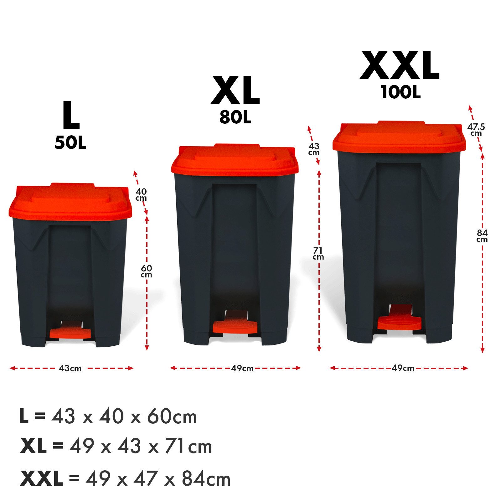 Floordirekt Mülleimer Olaf, Robuster Step-On Abfalleimer, Verschiedene Farben & Größen