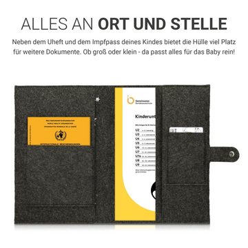 kwmobile Sleeve Hülle für das deutsche Untersuchungsheft aus Filz, U-Heft Hülle und Impfpass Hülle mit extra Fächern - Cover in