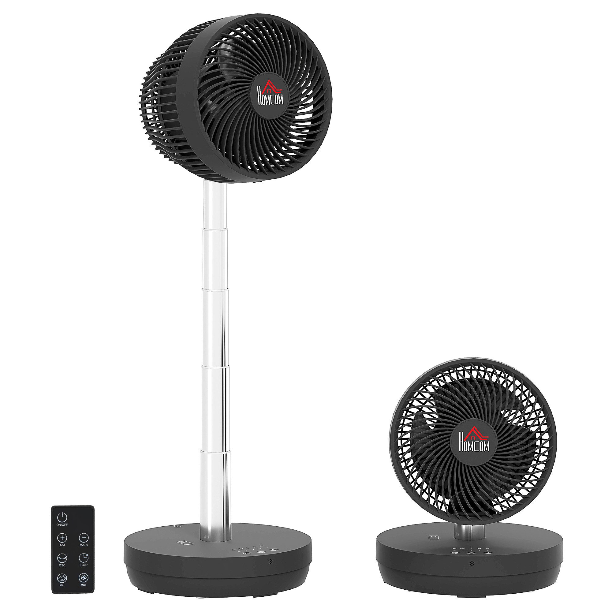 Standventilator Tischventilator mit Fernbedienung und wiederaufladbarem Akku