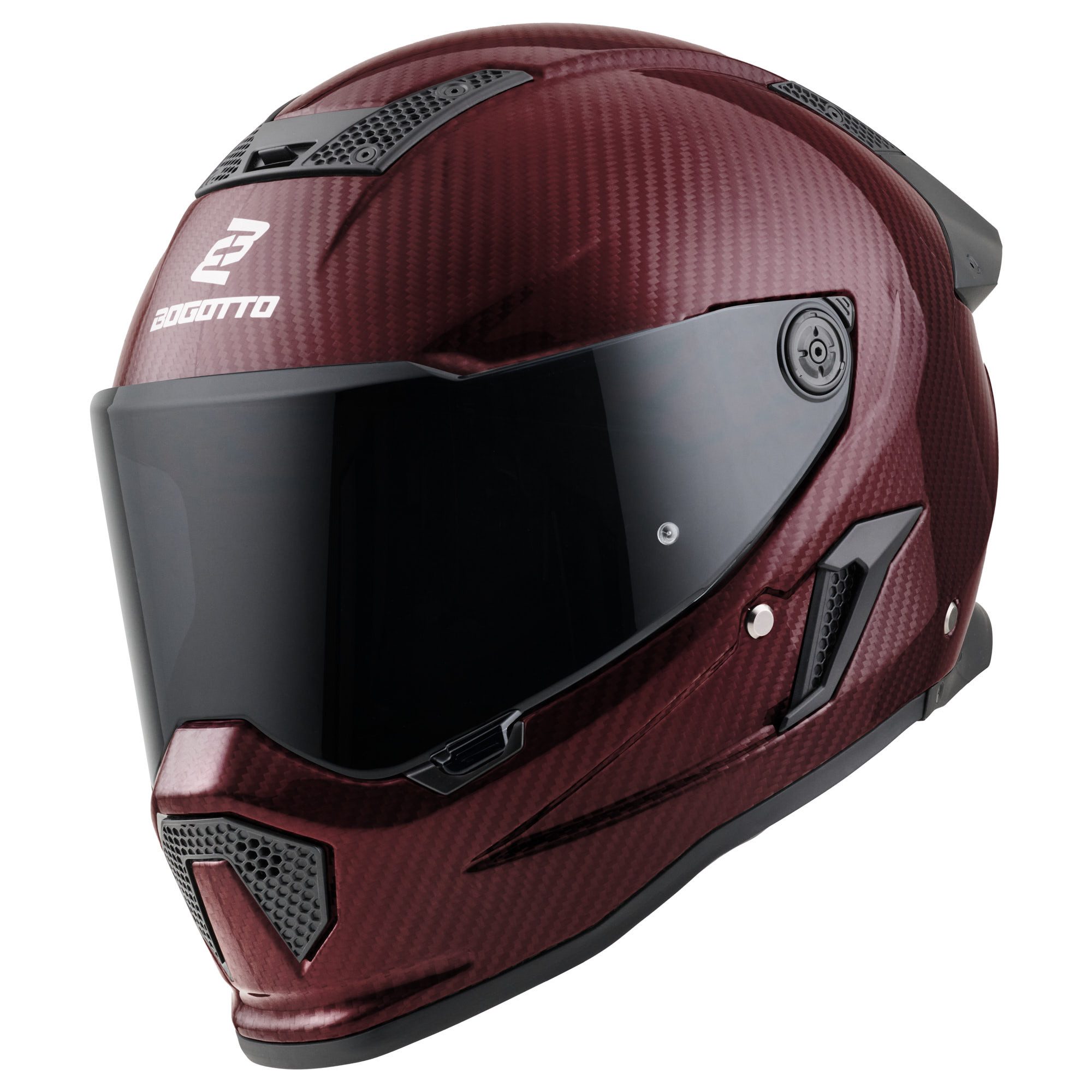 Bogotto Motorradhelm Rapto Carbon Helm, vorbereitet für Kommunikationssystem