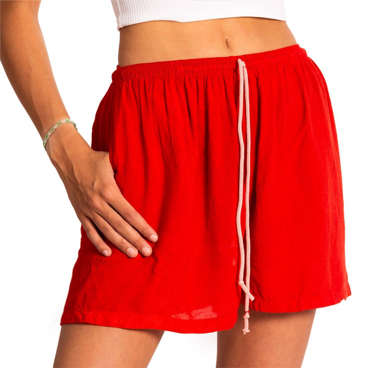 Shorts Damen Shorts einfarbig für Strand Yoga oder Meditation farbecht und