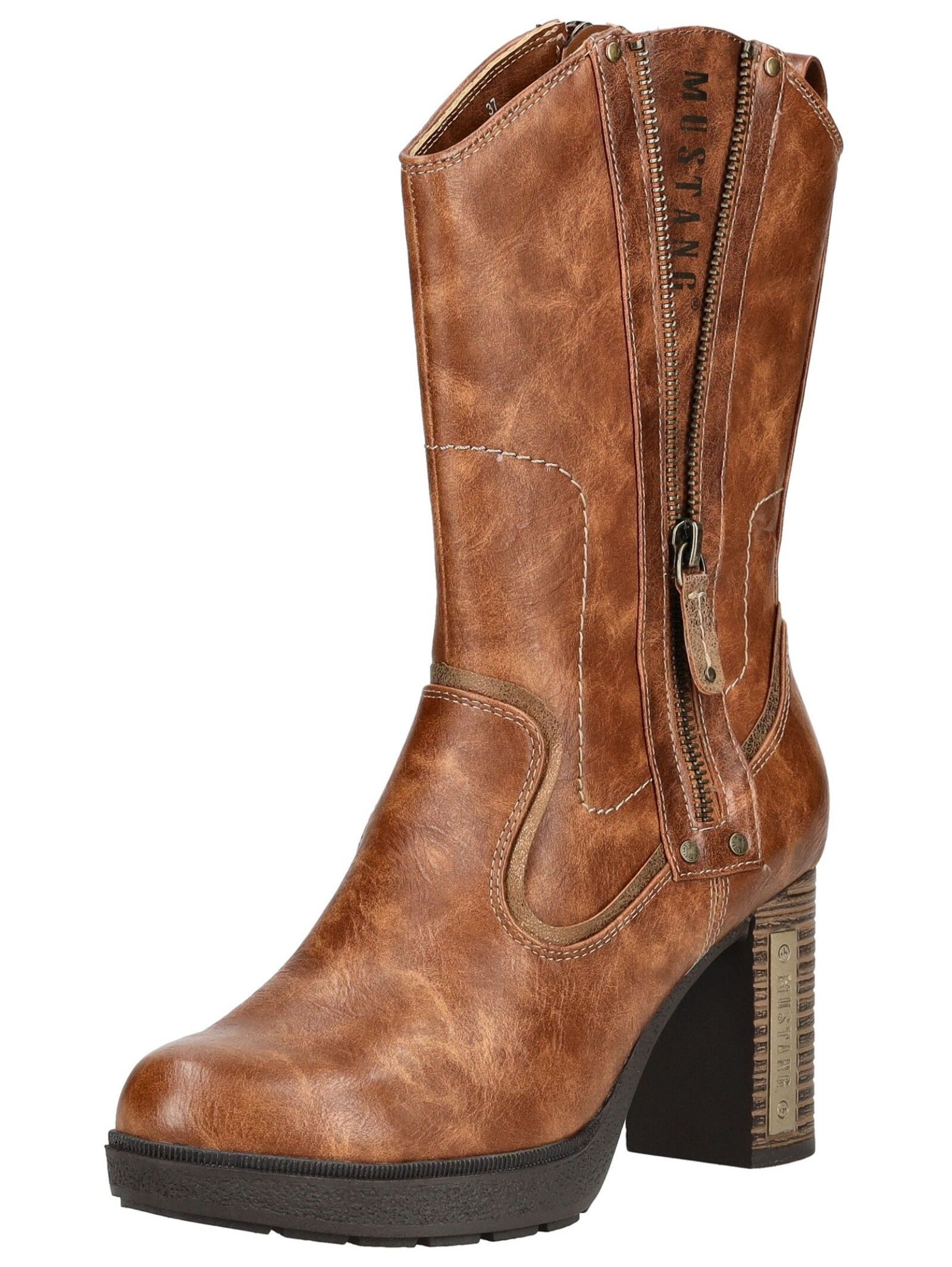 Mustang Shoes Mustang Shoes Stiefel Lederimitat High-Heel-Stiefel günstig online kaufen