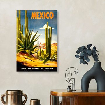 Posterlounge Forex-Bild Vintage Travel Collection, Mexiko-Kaktus, Vintage Illustration