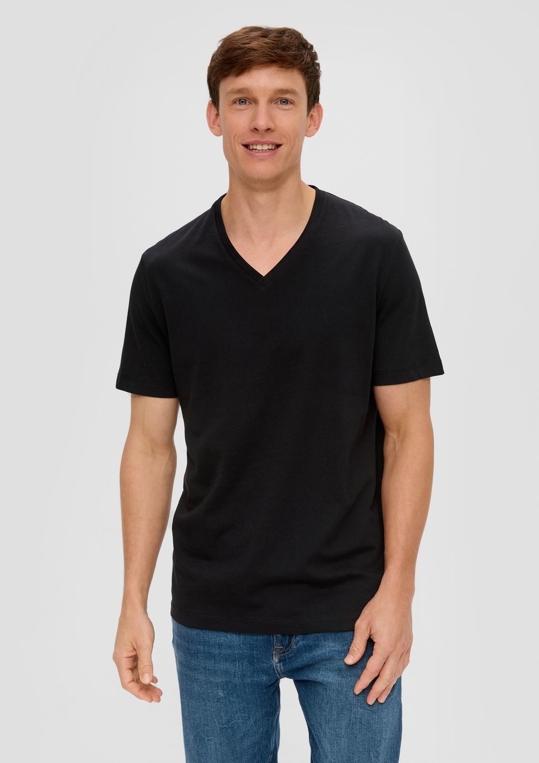 s.Oliver T-Shirt Regular fit (3-tlg) V-Ausschnitt, günstig online kaufen