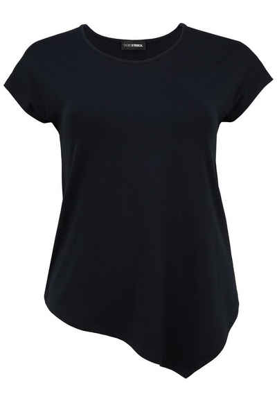 Doris Streich T-Shirt T-Shirt mit asymmetrischem Saum mit modernem Design