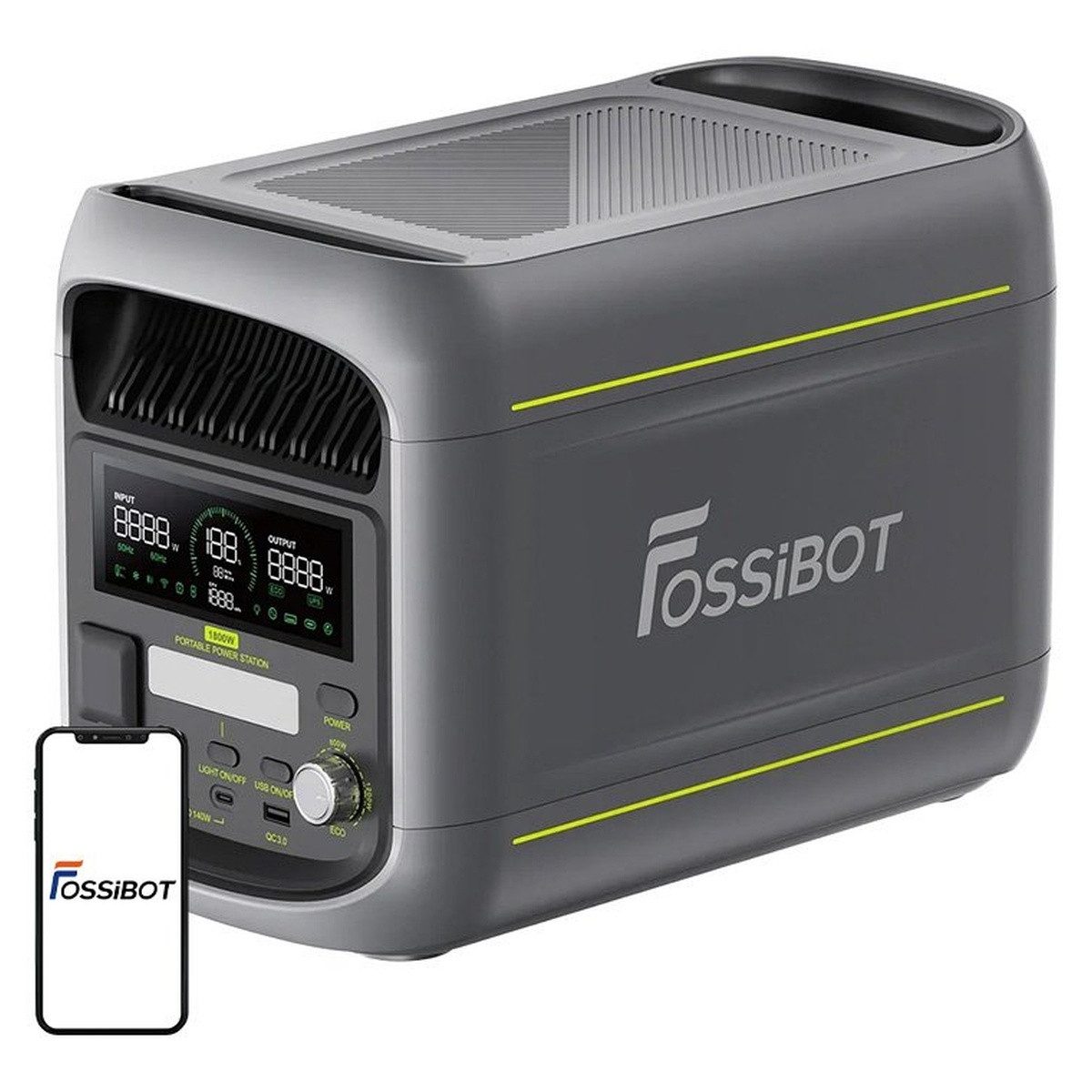 Fossibot FOSSIBOT F1800 1800-W-Ladestation (grau) Powerstation