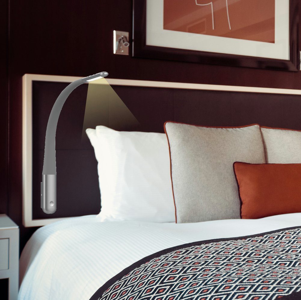 kalb Bettleuchte Bettleuchte "Sedani" 4W Leseleuchte Flex Silikonhals warmw günstig online kaufen